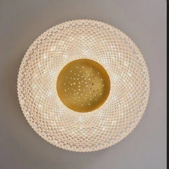“Minimalist outdoor ceiling lamp in gold with waterproof design”