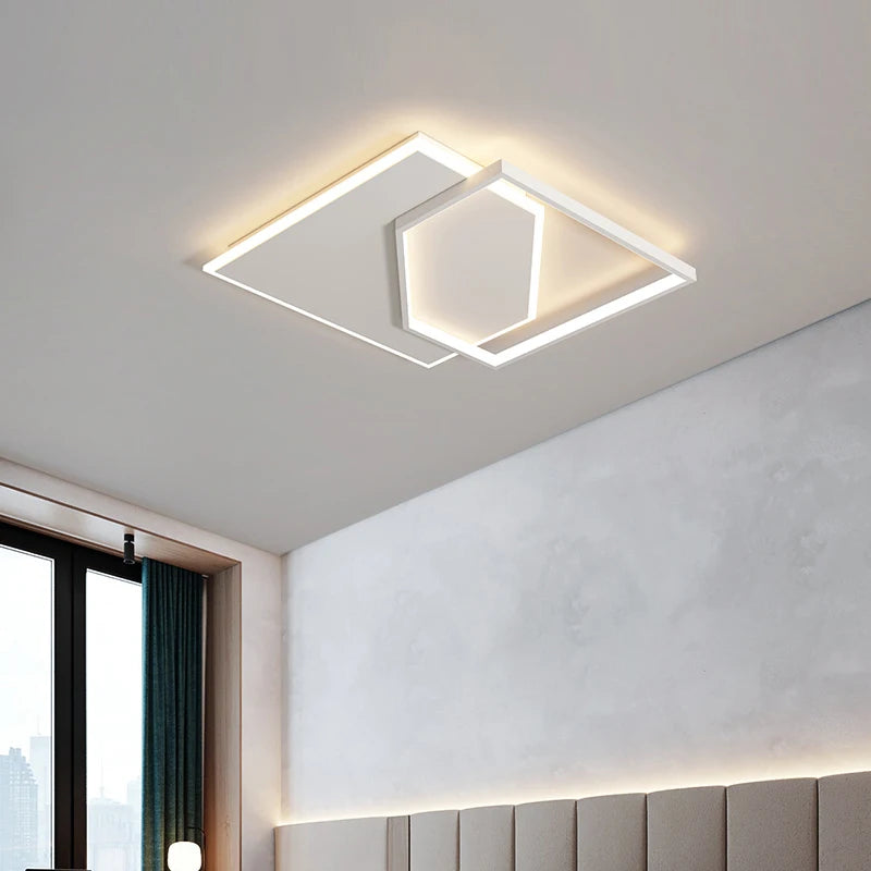 Contemporary ceiling fixture designed for bedroom and study lighting
