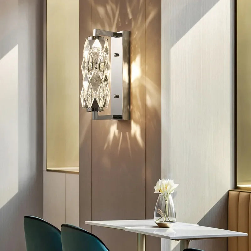 Modern bathroom wall sconce with touch on off switch and included LED bulbs