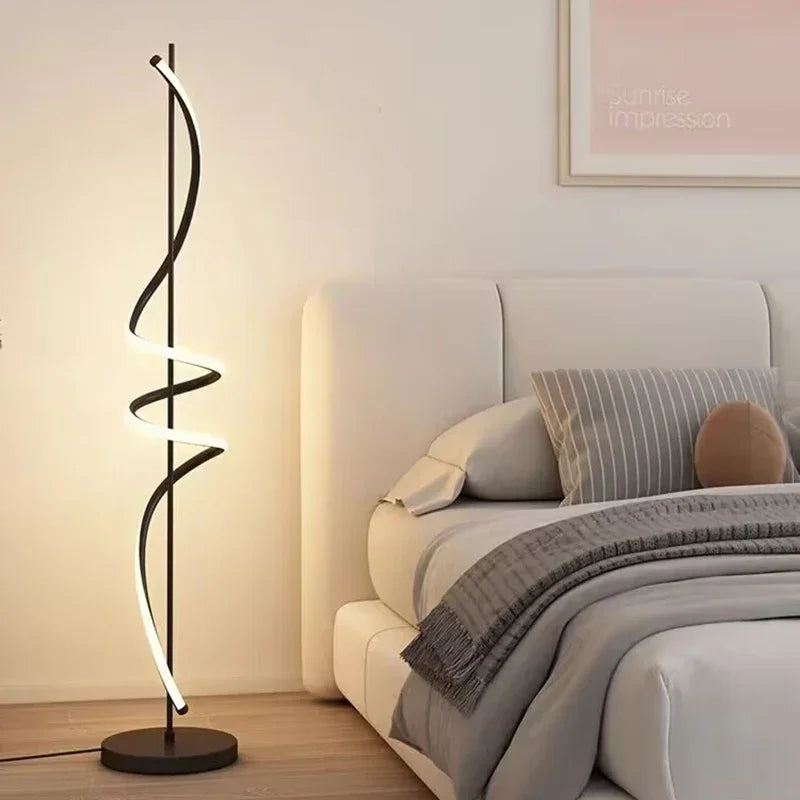 “Contemporary sculptural LED floor light for living rooms”