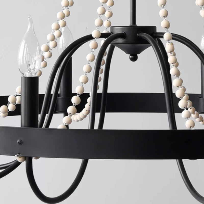 “Black iron art ceiling chandelier with chain drapes, grand foyer or hotel”