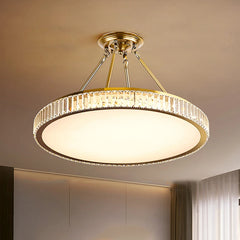 “Modern crystal ceiling lamp with round design for bedrooms and dining rooms”