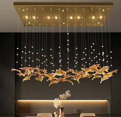 Modern hanging chandelier designed for kitchen island lighting