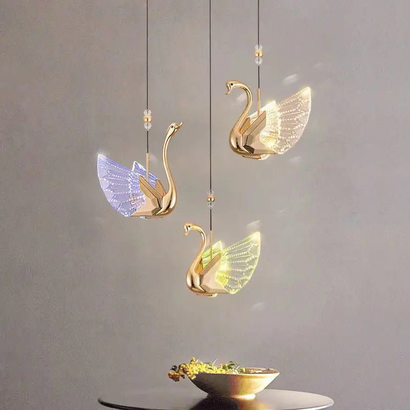 “Liglite modern swan art flush mount ceiling lamp”