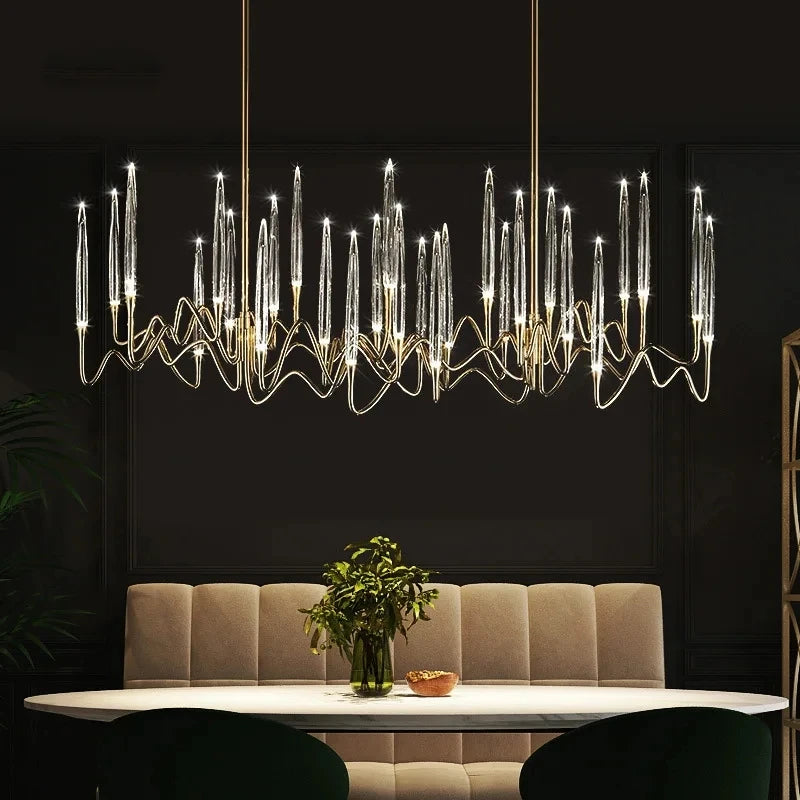 Semi flush chandelier with upward light direction and bulbs included