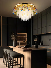 “Elegant gold and crystal chandelier for luxury home interiors”