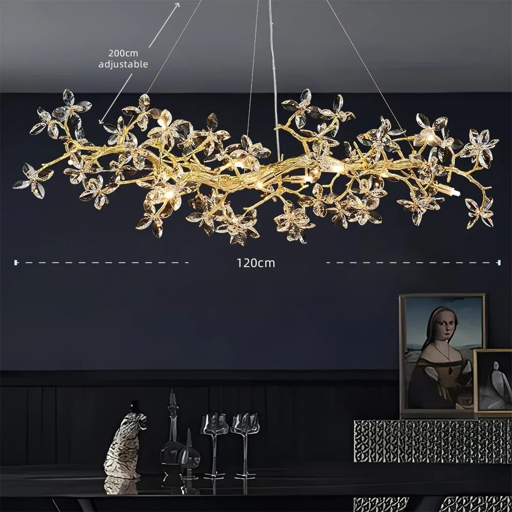 “Designer crystal branch chandelier for living or dining room”