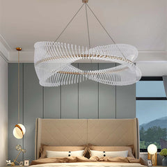 Premium golden crystal rings in contemporary pendant light