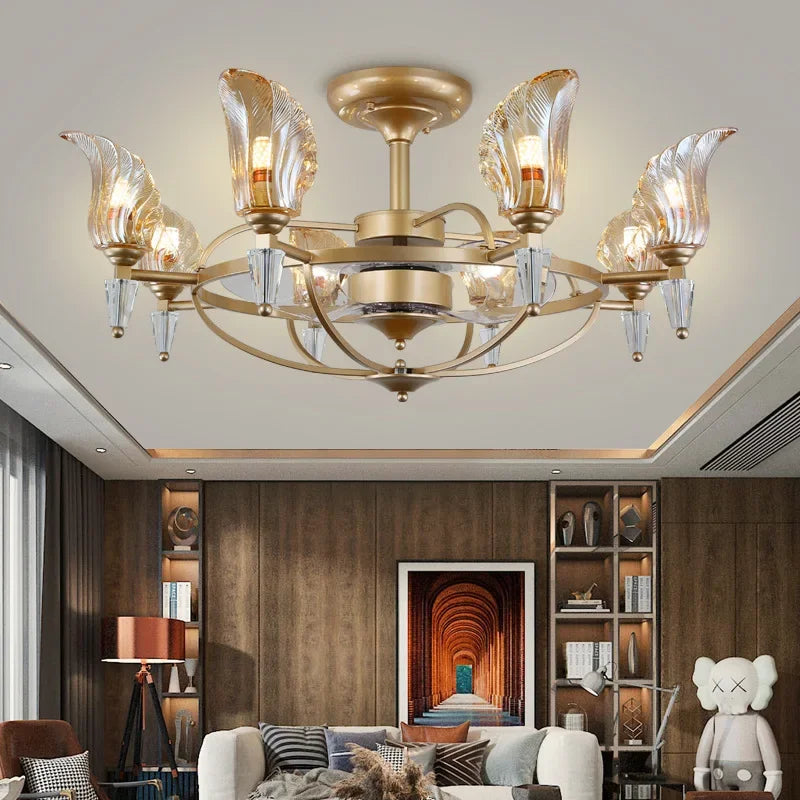 “Modern remote-controlled fan chandelier for upscale interiors”