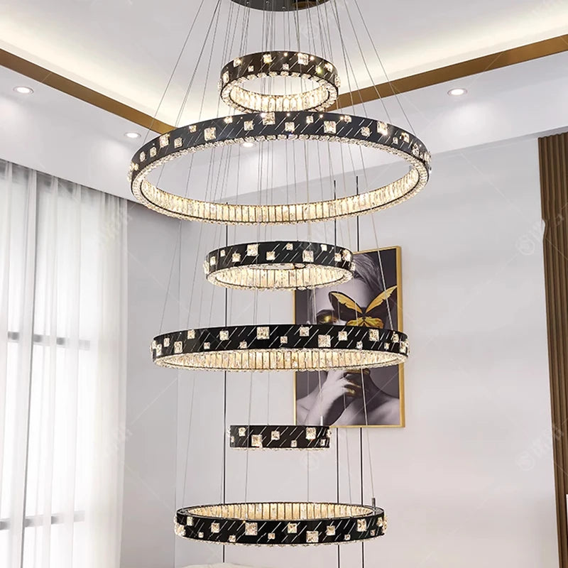 “Remote controlled LED ceiling chandelier for luxury foyers or dining rooms”