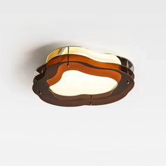 Modern ceiling lamp with sculpted acrylic shade for living room lighting