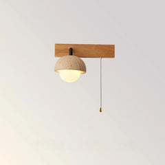 “Compact stone wall light fixture designed for reading and ambient lighting.”