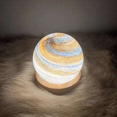 “Contemporary resin base bedside lamp with swirling design”