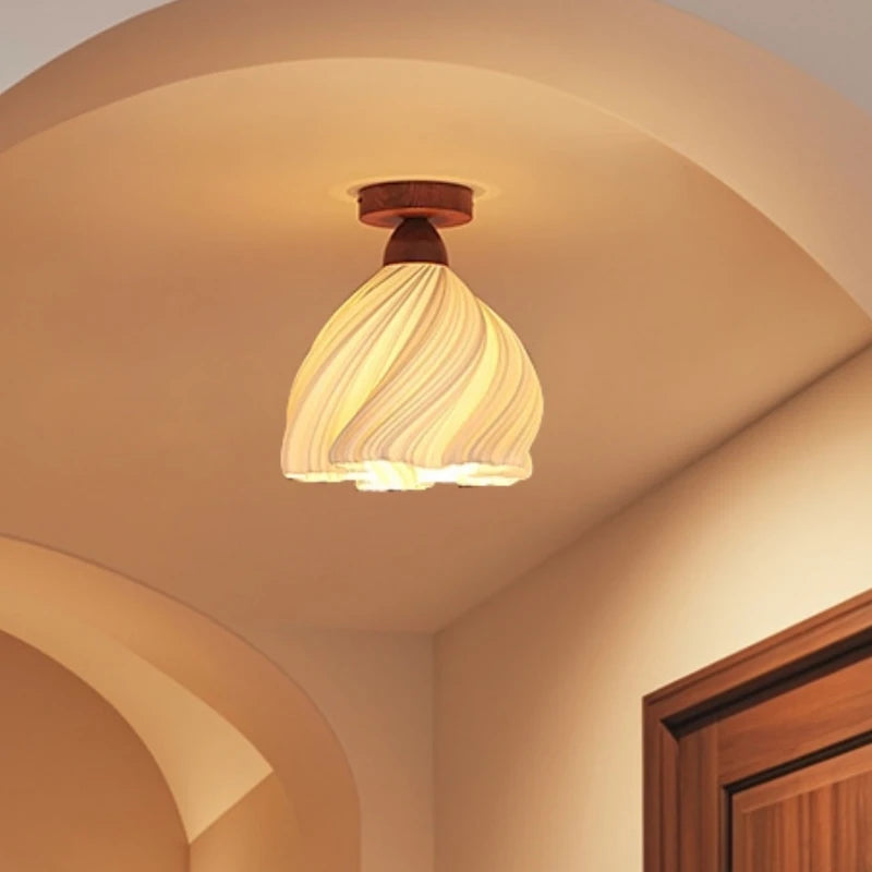 “Modern rose wood ceiling light for archways and corridors”