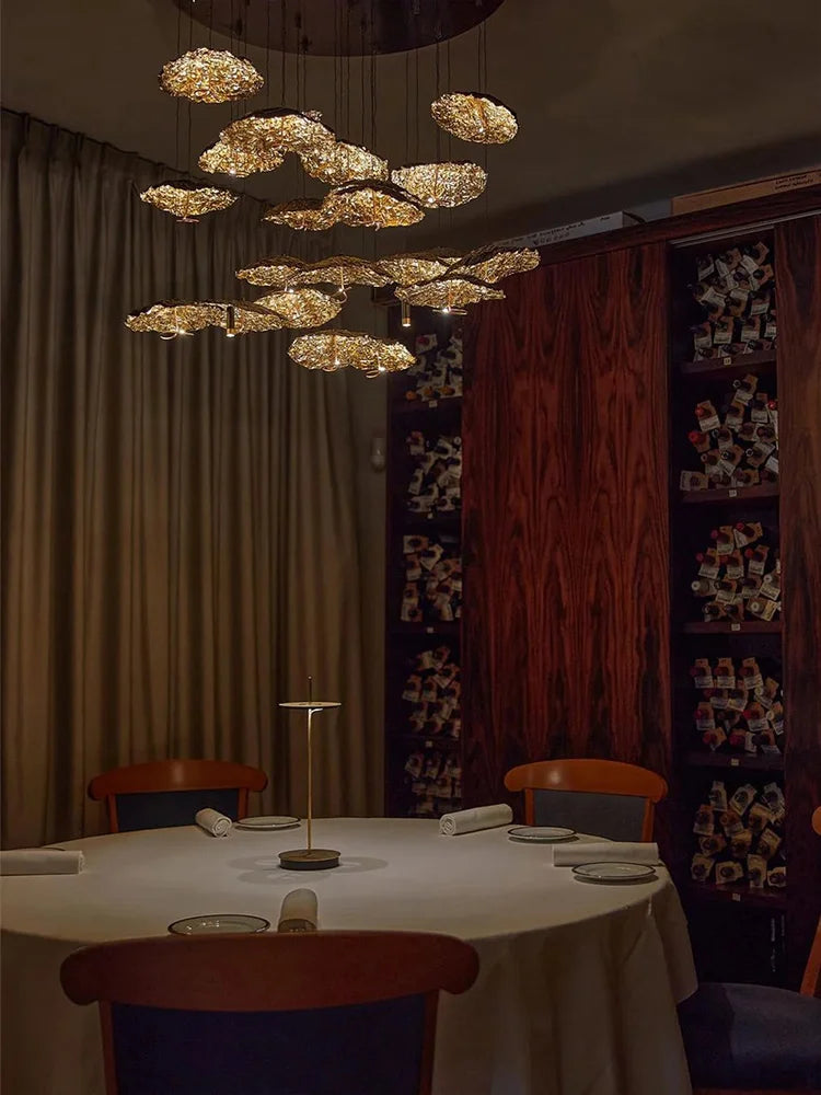 Dimmable semi flush chandelier with up and down light direction