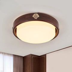 “Natural walnut finish E27 ceiling light for kitchen or cafe”