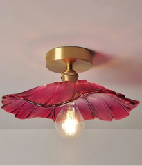 “Nordic botanical glass ceiling light, 5-year warranty”