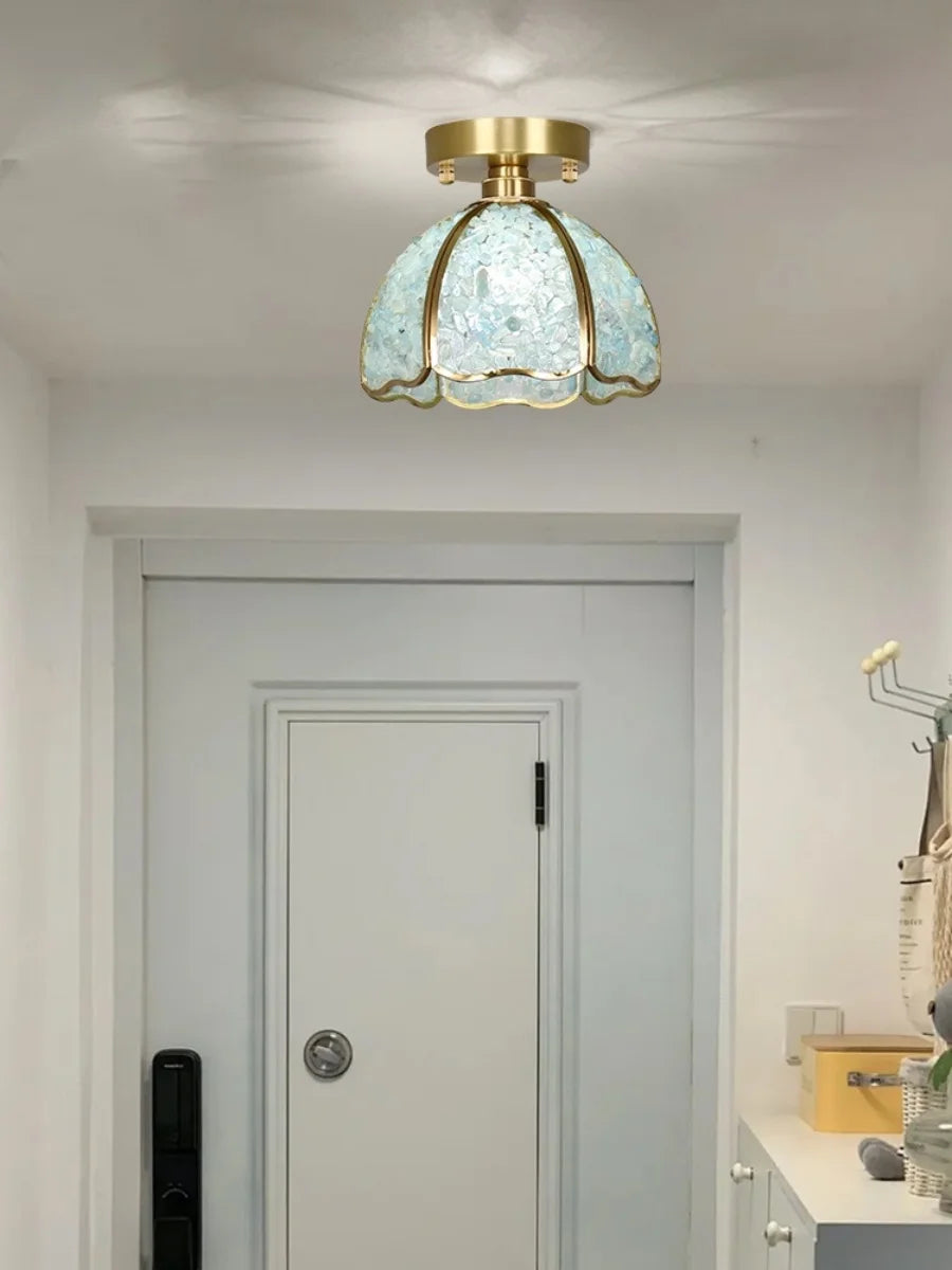 “Copper glass ceiling light for hallways and bedrooms”