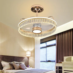 “Nordic modern ceiling fan lamp with crystal accents”