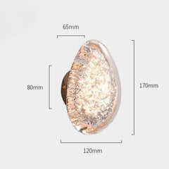 Wall-mounted light fixture with dimensions labeled on a white background