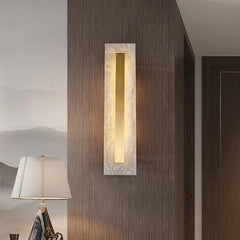 Postmodern wall lamp with copper body and ceramic shade for living room ambience