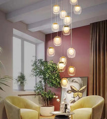 “Postmodern rectangular glass chandelier for kitchen islands and living rooms”