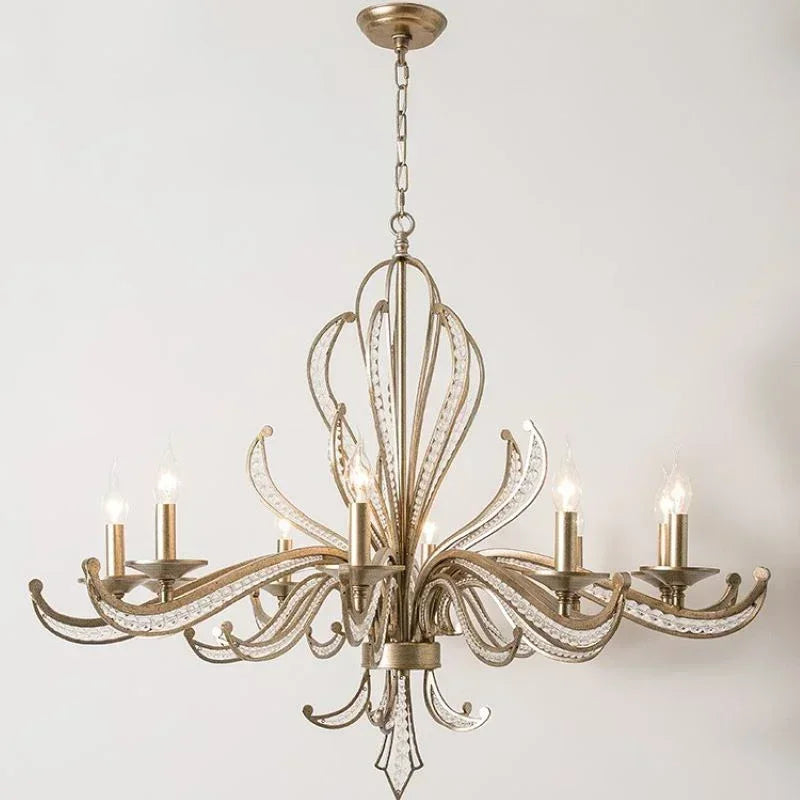 “Retro crystal candle chandelier for vintage interiors”