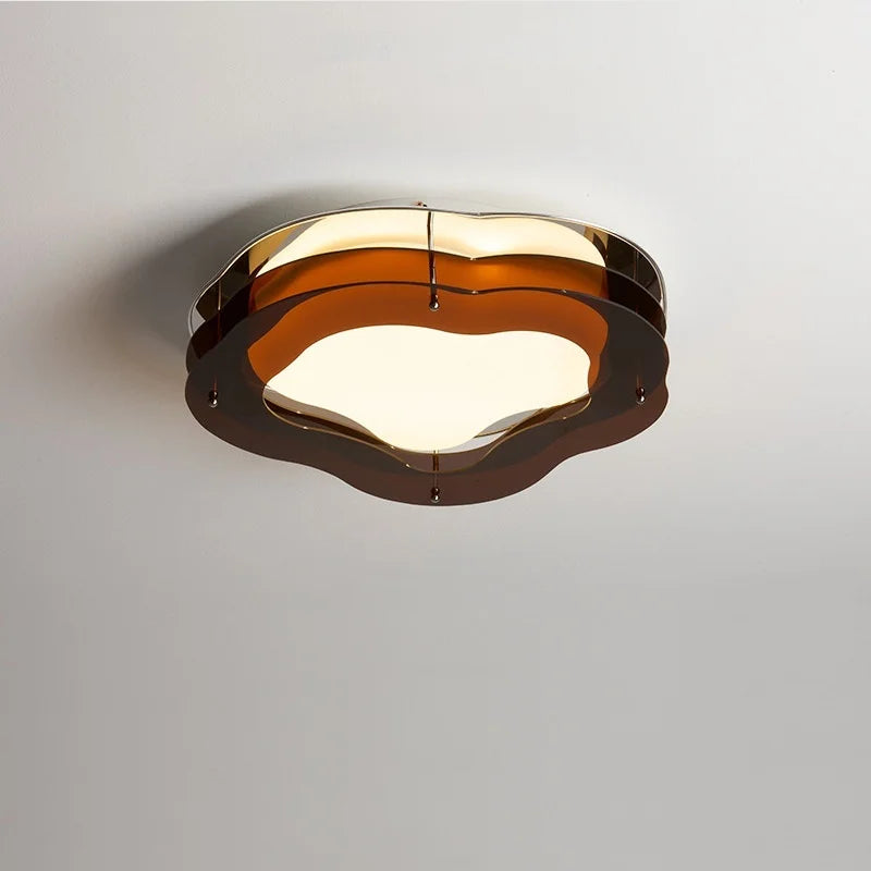 LED ceiling light with ironware frame and acrylic diffuser for bedroom use