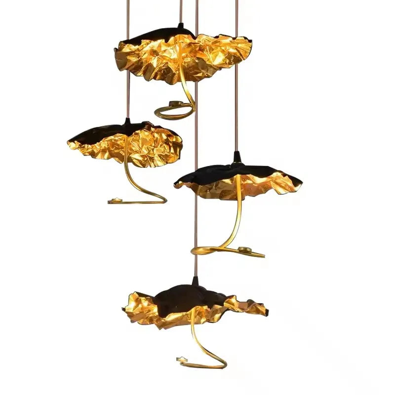 Decorative lotus pendant light suited for dining room statement lighting