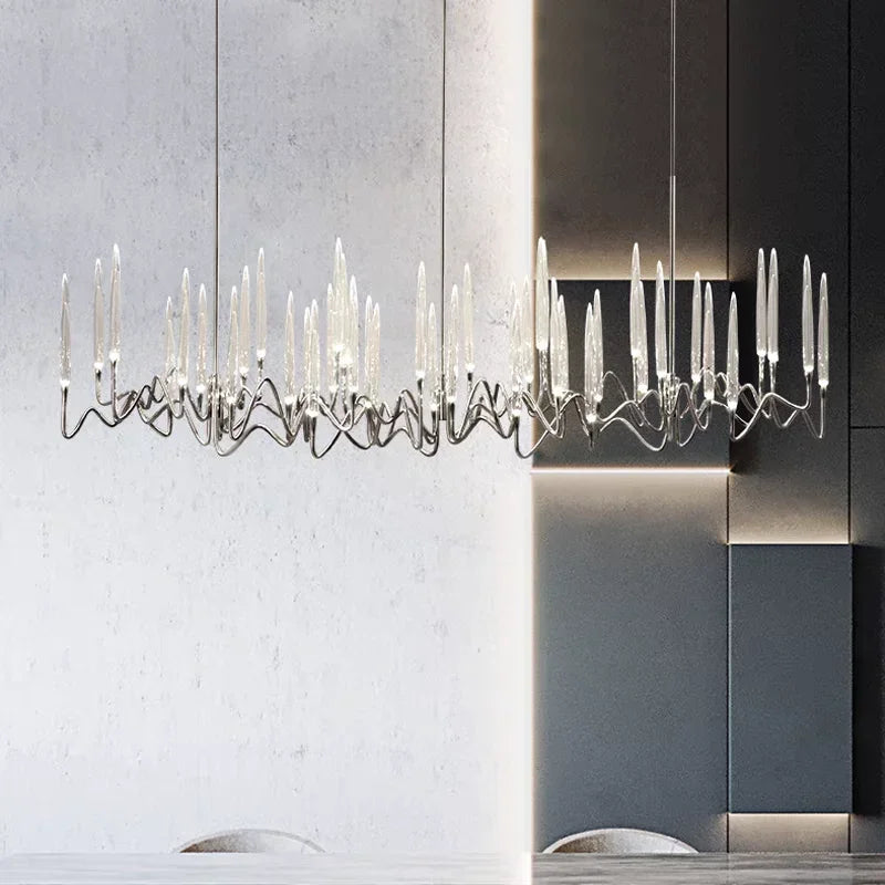 G4 base LED chandelier fixture suited to dining room and kitchen areas
