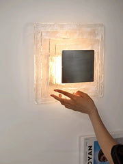 Stainless steel body wall lamp with crystal shade designed for foyer or study ambience