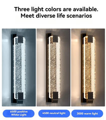 Exterior LED wall lamp with bubble crystal shade for garden walkway ambience