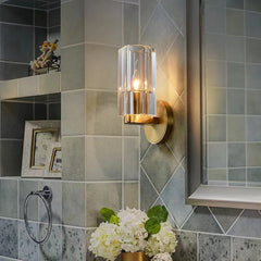 Crystal shade wall lamp designed for stair wall lighting with soft diffusion