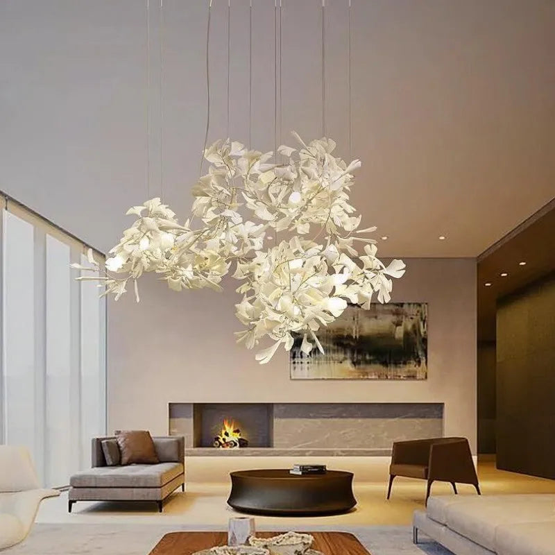 Decorative leaf chandelier with up and down light direction for layered ambience