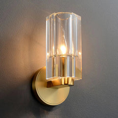 Plated copper wall light with touch on off switch for foyer and corridor lighting
