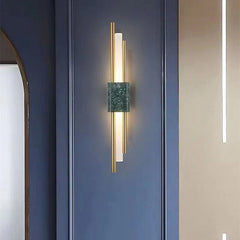 Modern wall-mounted lamp with copper body and acrylic shade for indoor lighting