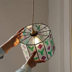 “Modern E14 LED flower art glass hanging light for kitchen or bedroom”