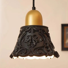 “Vintage floral carving restaurant pendant lamp”