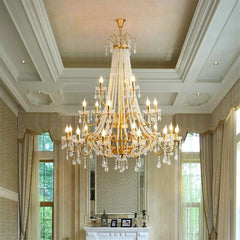 “Classic iron chandelier with crystal accents and semiflush mount”
