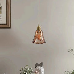 “Hand-blown amber glass vintage ceiling lamp for lounge, study, or kitchen”