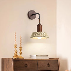 “Retro floral carving resin bedside sconce for bedroom, study, or entryway”