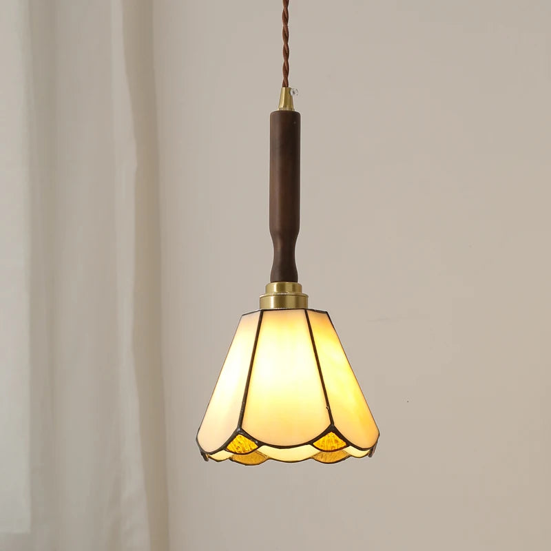 “Handcrafted glass LED hanging lamp for living room, hotel, or foyer, 4-year warranty”