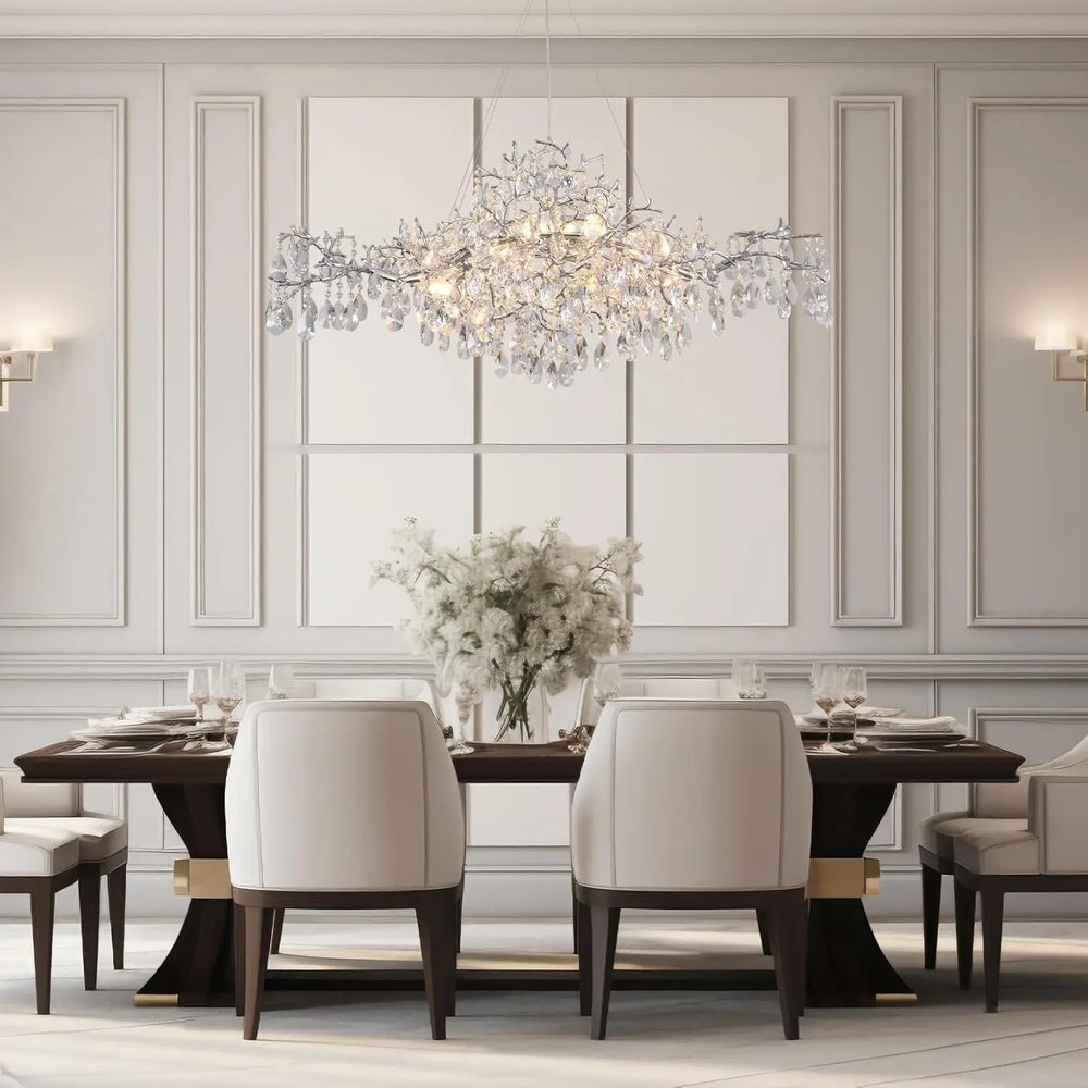 Wide branch pendant chandelier with adjustable color temperature for indoor ceiling lighting