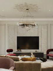 Statement glass cluster ceiling light designed for lobbies and showrooms