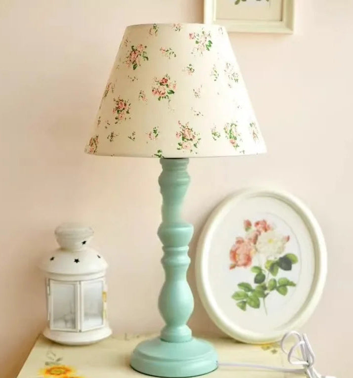“Handmade art fabric desk lamp for cafe, bedroom, or study”
