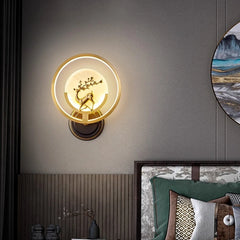 “Zen artistic hallway wall light, copper, for living or bedroom, Liglite”