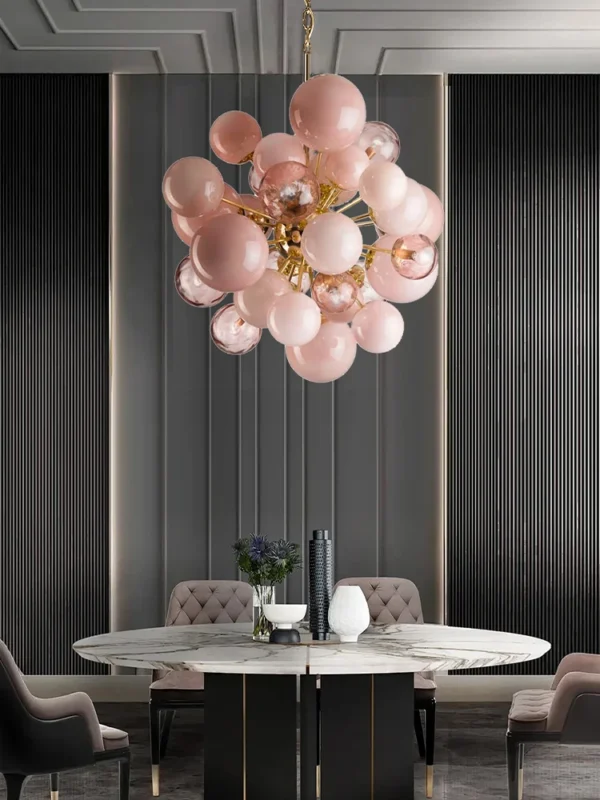 Pink Bubbles Glass Chandeliers 1