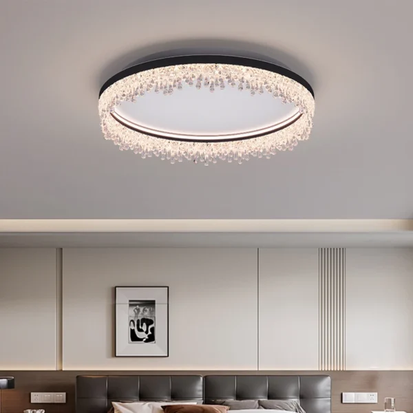 LED Crystal Mirrored Light Fixture with Remote 1