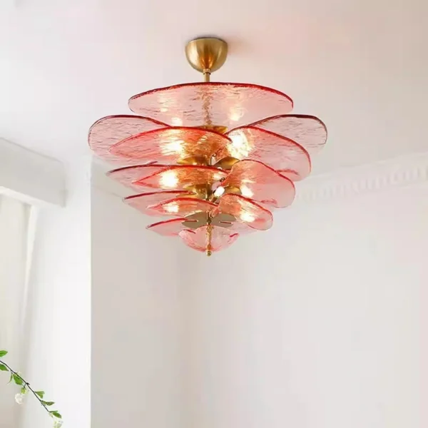 Colorized Glass Flower Petal Chandelier 1