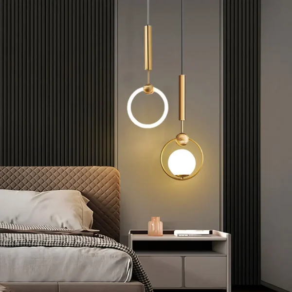 Copper circle LED Pendant light 1